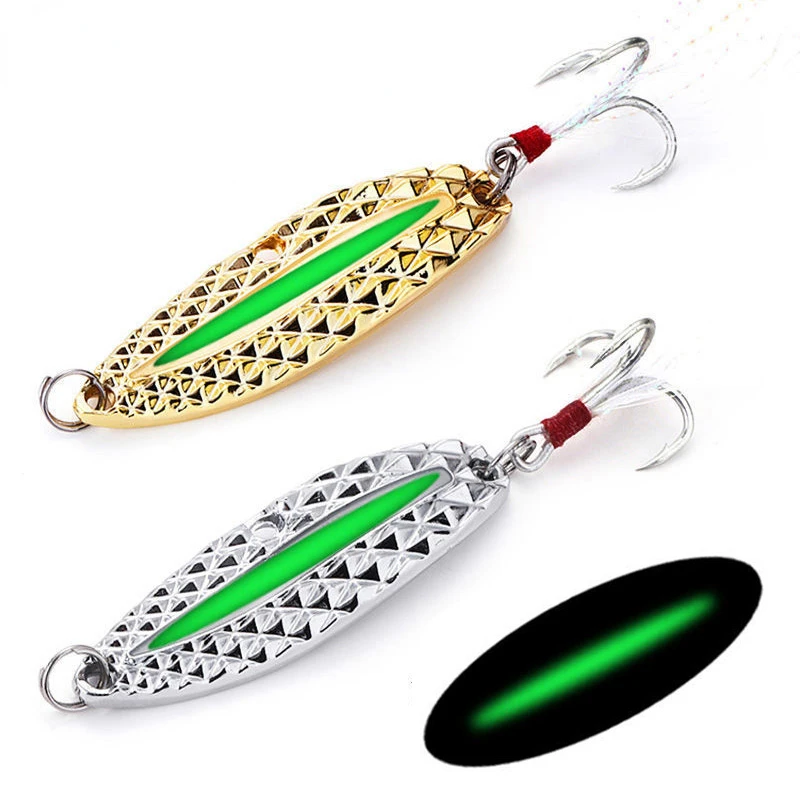 1PC Metal Luminous Spinner Spo - Fishing Hook Treble 评论和价格