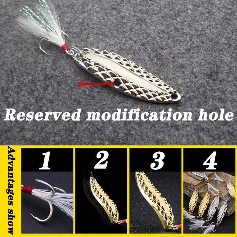 1PC Metal Luminous Spinner Spo - Fishing Hook Treble 评论和价格
