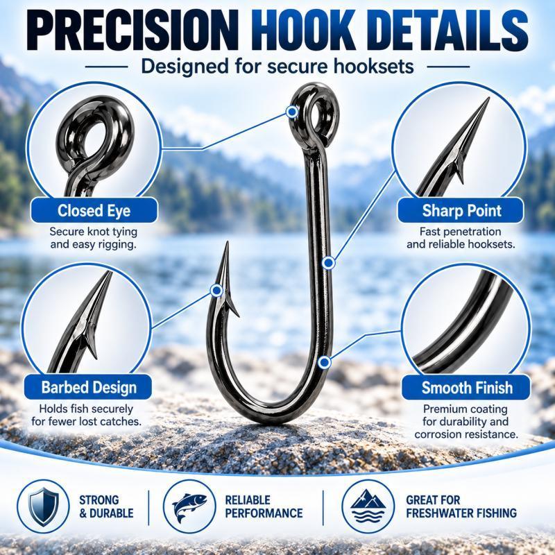 100PCS Barbed Fishing Hooks Se - Fishing Hook Assortment 评论和价格