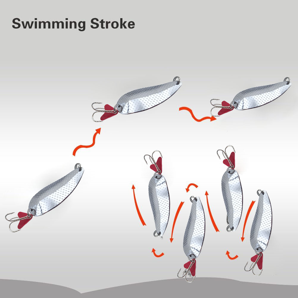 Trout Fishing Spoons Lure Silv - Fishing Hook Treble 评论和价格