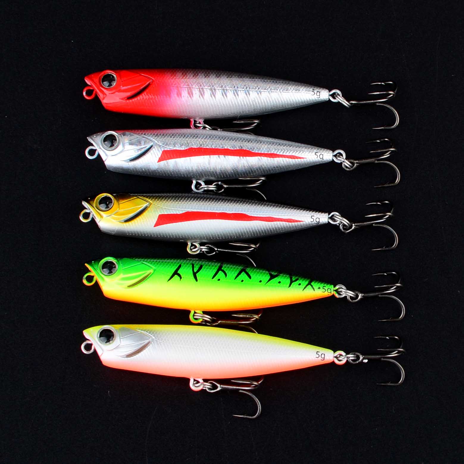 1pc 5g 10g 14g Topwater Popper - Fishing Hook Treble 评论和价格