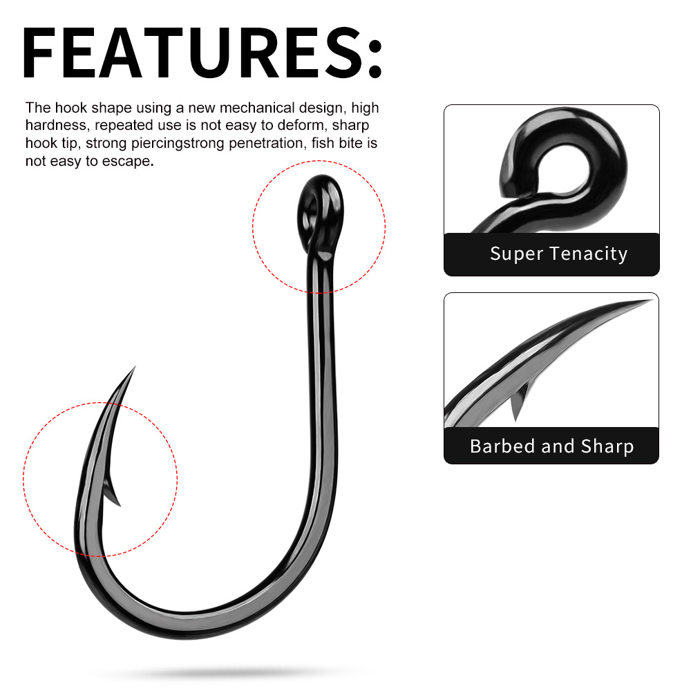 10Pcs High Carbon Steel Barbed - Fishing Hook Assortment 评论和价格